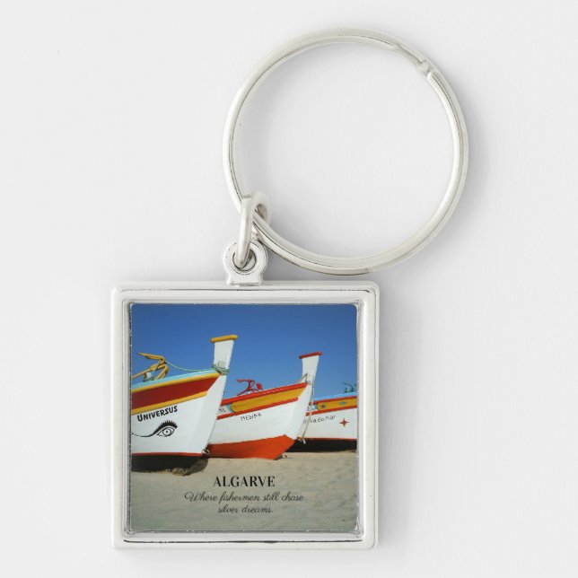 Llavero Barcos de pesca en la foto de playa del Algarve (Frente)