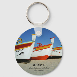 Llavero Barcos de pesca en la foto de playa del Algarve