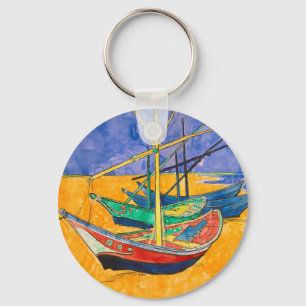 Llavero Barcos de Van Gogh Impresionismo Playa