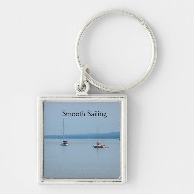 Llavero Barcos de vela en el río (Frente)