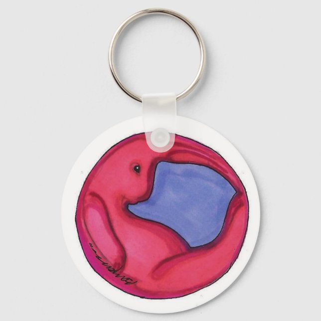Llavero BargasArtworks diseño Circle Bunny Keychain (Anverso)