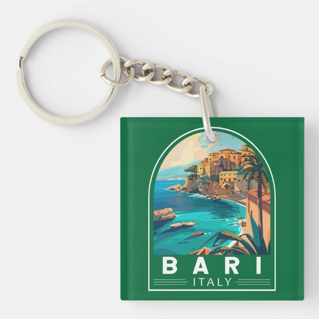 Llavero Bari Italia Viaje de arte Vintage (Frente)