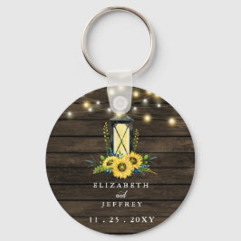 Llavero Barn Wood String ilumina a Sunflowers Boda