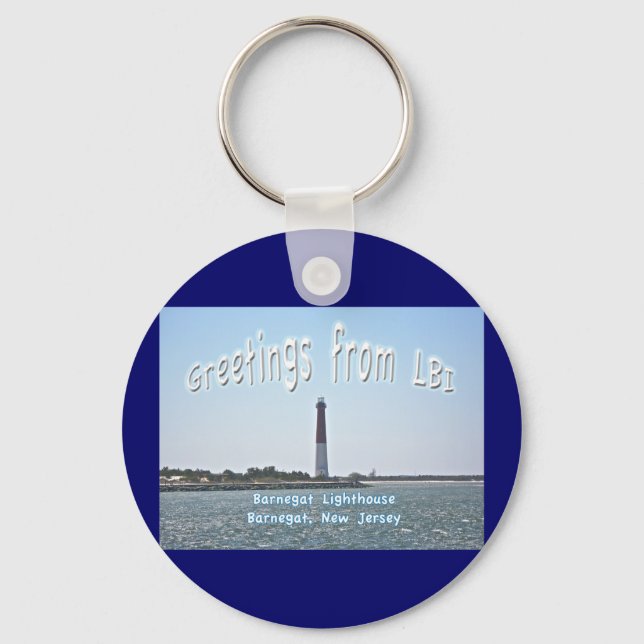 Llavero Barnegat Lighthouse LBI Greetings Keychain (Anverso)