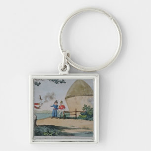 Llavero Barney que lucha un duelo