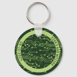 Llavero Barra de la placa del circuito del ordenador verde