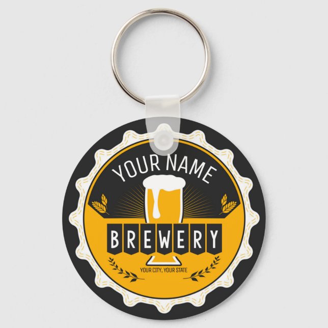 Llavero Barra de tapón de botella de cerveza de cervecería (Anverso)