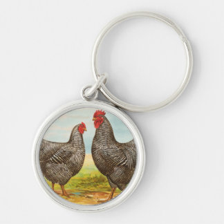 Llavero barrado vintage de los pollos de Plymouth
