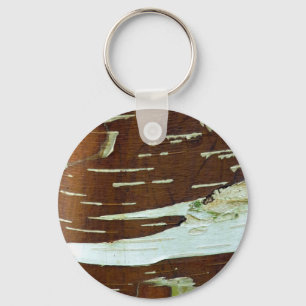 Llavero Barrera de árbol natural de Birch-Plata