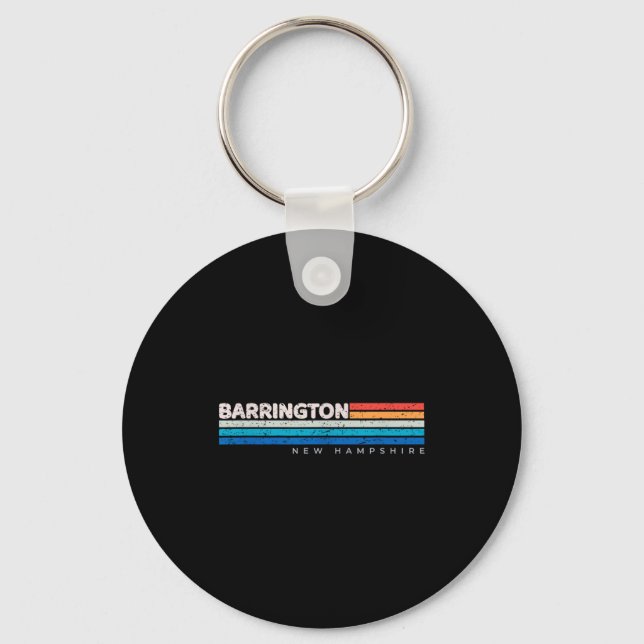 Llavero Barrington Nh New Hampshire Retro Design  (Anverso)