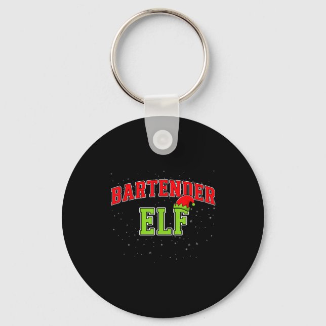 Llavero Bartender Elf Christmas Family Matching Group Xmas (Anverso)