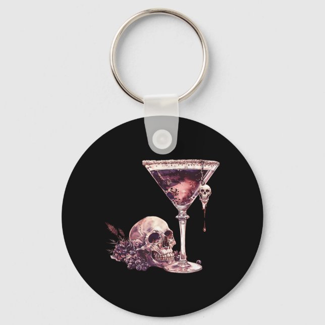 Llavero Bartender Vaso de Martini de Halloween Cráneo Mixó (Anverso)