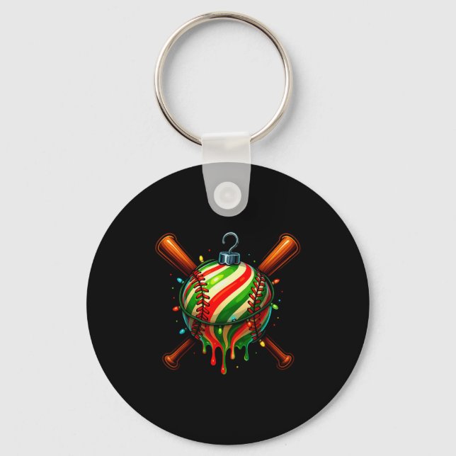 Llavero Baseball Christmas Ice Cream Drip Baseball Dripng  (Anverso)