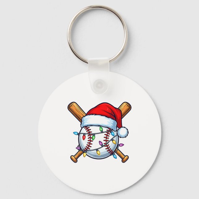 Llavero Baseball Christmas Lights Santa Christmas Baseball (Anverso)
