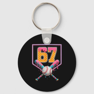 Llavero Baseball Drip Número 67 Divertido Seis Siete 6 7 M
