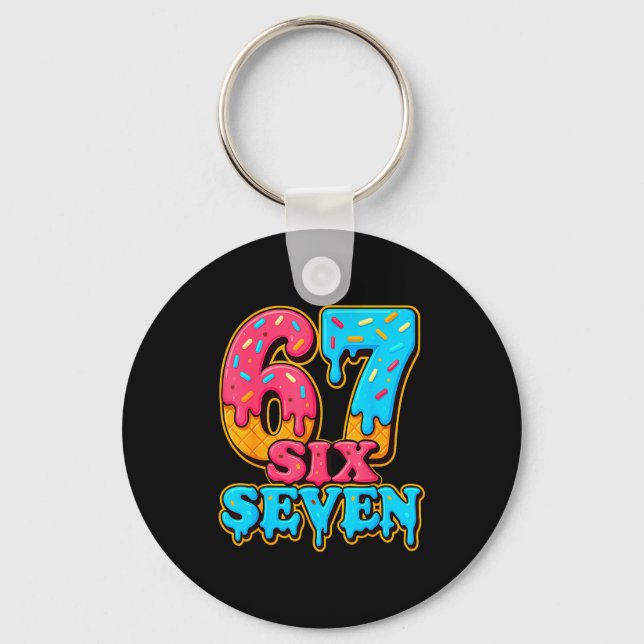 Llavero Baseball Ice Cream Drip Number 67 Six Seven Meme C (Anverso)