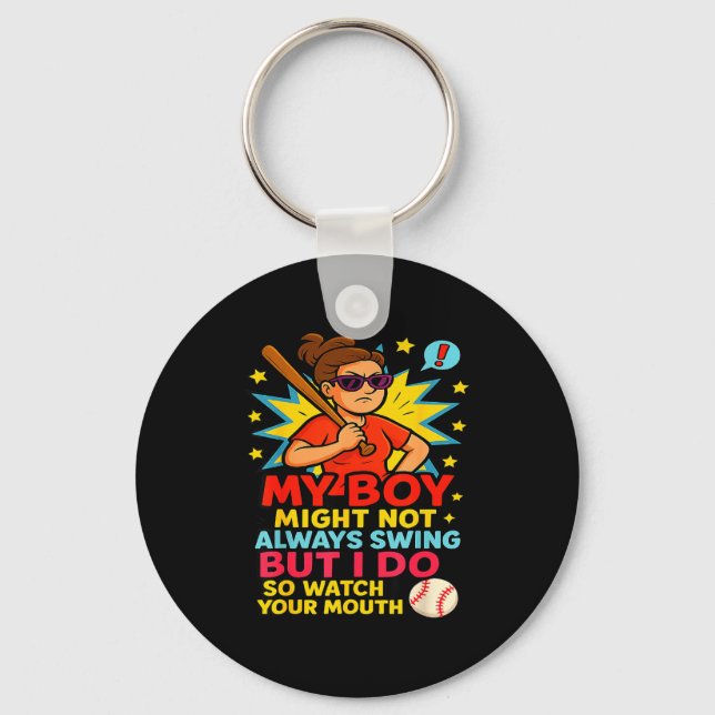 Llavero Baseball Mom Funny Quote For Mother's Day Gift  (Anverso)
