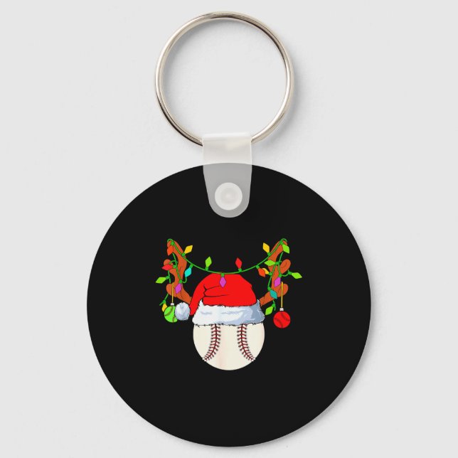 Llavero Baseball Reindeer Santa Hat Christmas  (Anverso)