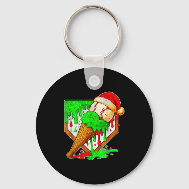 Llavero Baseball Xmas Christmas Baseball Ice Cream Drip Bo (Anverso)