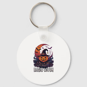 Llavero Básica Bruja Halloween Calabaza Luna Creciente Cal