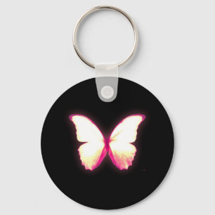 Llavero básico de mariposa rosa