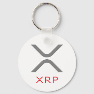 Llavero básico gris y rojo de la ondulación de X