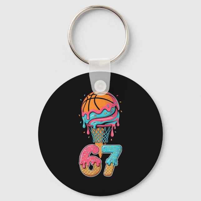 Llavero Basketball Drip Number 67 Player 67th Birthday Ice (Anverso)
