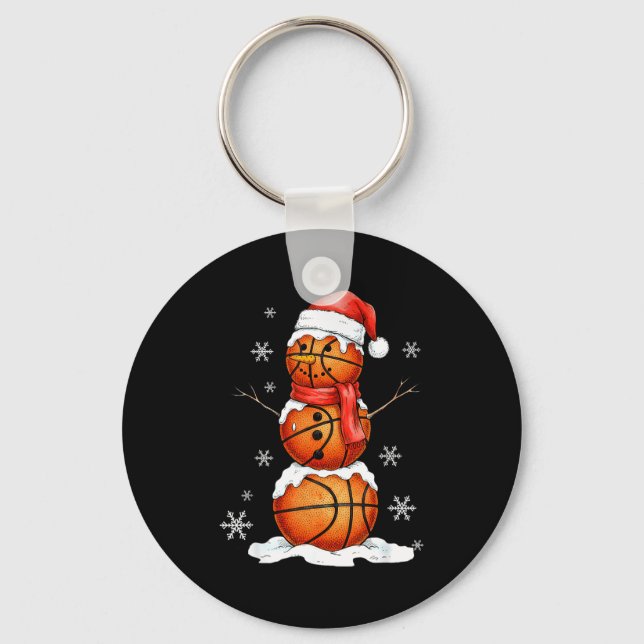 Llavero Basketball Snowman Christmas Holiday Srts Xmas Paj (Anverso)