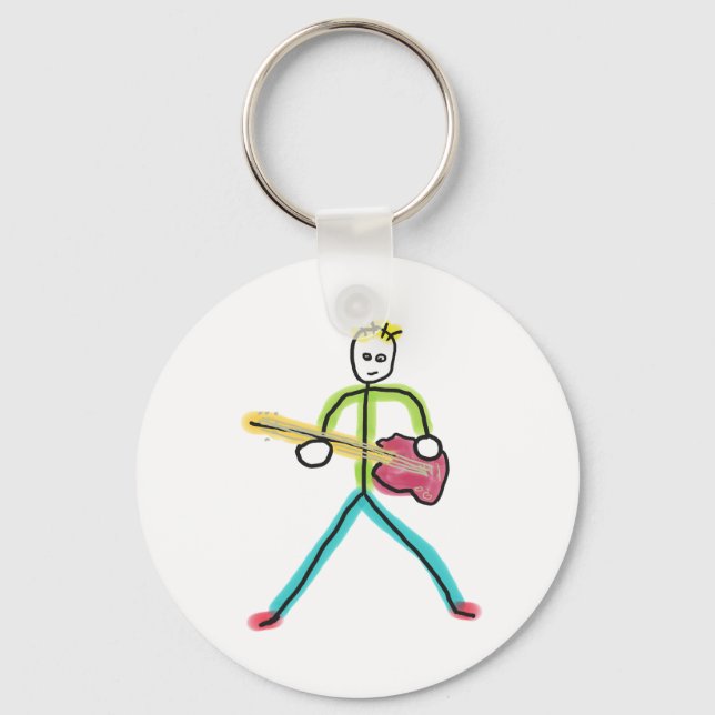 Llavero Bass Guitar Stickman (Anverso)