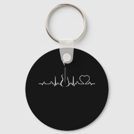 Llavero Bass Player Bass Guitar Heartbeat Music Instrument
