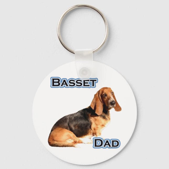 Llavero Basset Hound Dad 4 - Keychain (Anverso)