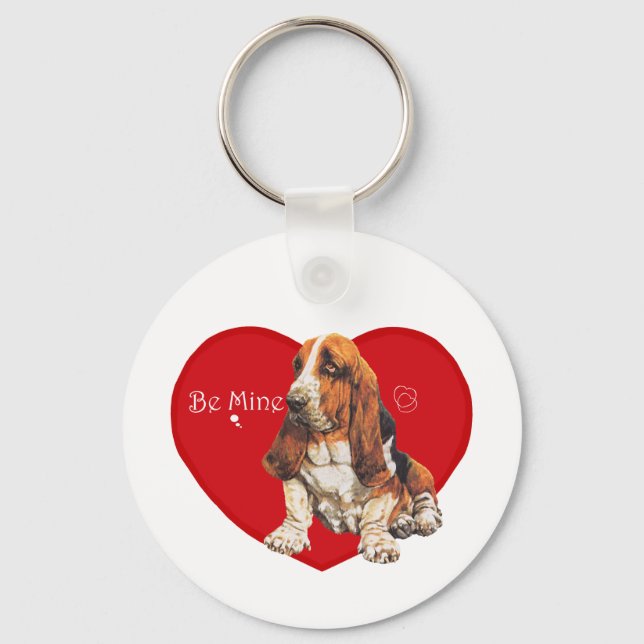 Llavero Basset Hound Valentine (Anverso)
