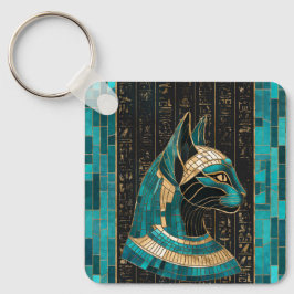 Llavero Bastet de diosa gata egipcia -arte mosaico