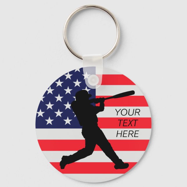 Llavero Batalla de béisbol y bandera estadounidense (Anverso)