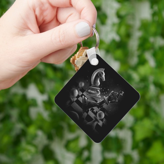 Llavero Batalla dramática de ajedrez - Caballero vs. cabal (Mano)