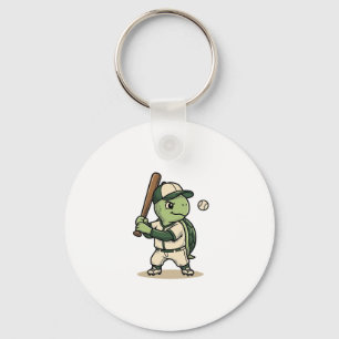 Llavero Bateador de béisbol de tortuga linda arte vectoria