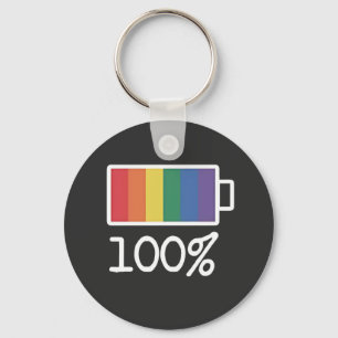 Llavero Batería 100% gay Graciosa LGBT Pride Month Equalit