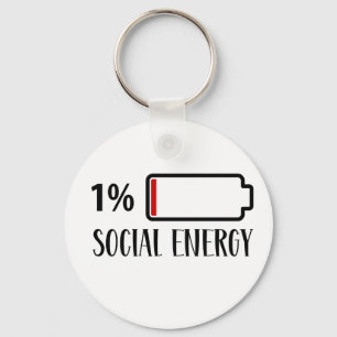 Llavero Batería social de energía introvertida