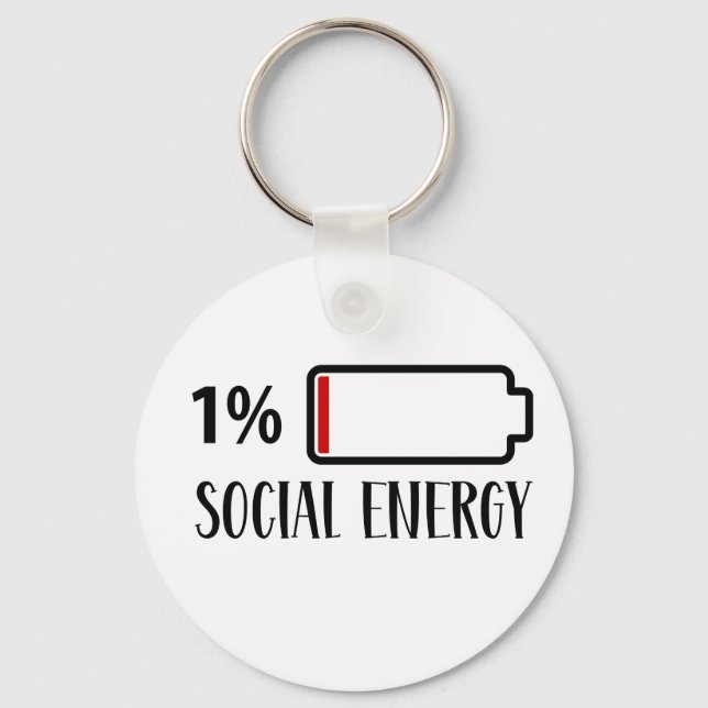 Llavero Batería social de energía introvertida (Anverso)