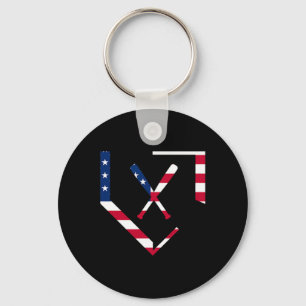 Llavero Bates de béisbol Stars And Stripes Home Plate Amér