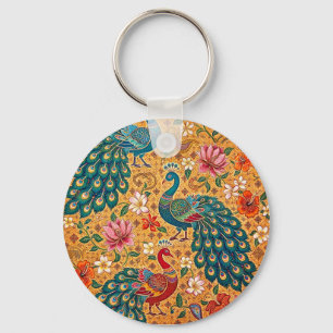 Llavero Batik auténtico del pavo real de Ceilán - Sri Lank