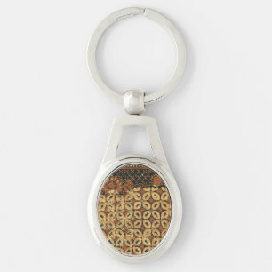 Llavero Batik Earthy Grano de Café Elegante Rústico Áspero