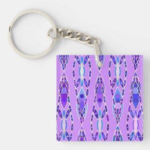 Llavero Batik tribal - Lavanda, azul y violeta