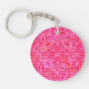 Llavero Batik tribal - tonos de rosa fucsia