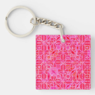 Llavero Batik tribal - tonos fucsia rosados