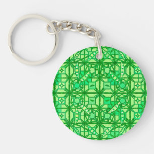 Llavero Batik tribal - tonos verdes