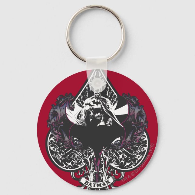Llavero Batman Ace de los Espacios Escudo Gótico (Anverso)