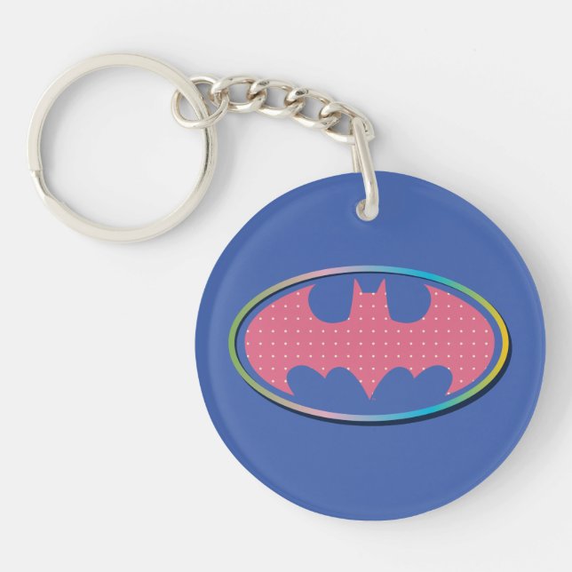 Llavero Batman | Logotipo de Punto de Polka Rosa (Frente)
