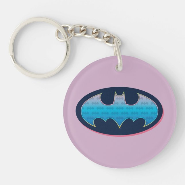 Llavero Batman | Símbolo rosa y azul (Frente)