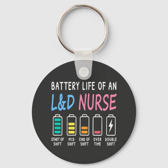 Llavero Battery life of an L&D nurse humor chart (Anverso)